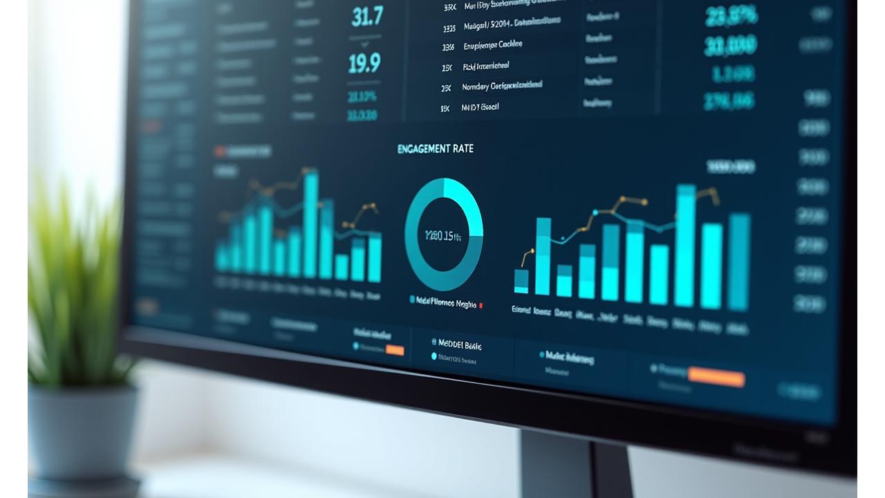 Digitales Dashboard mit interaktiven Diagrammen und Leistungskennzahlen zum Lernfortschritt
