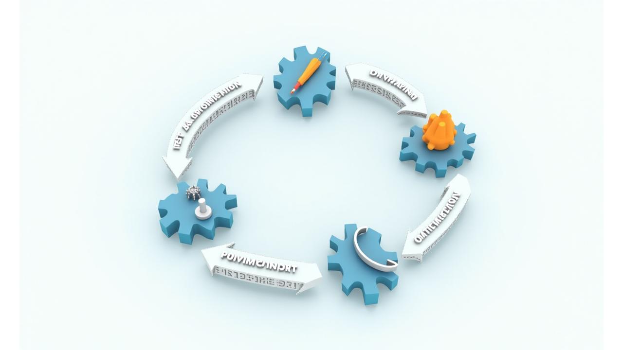 Diagramm, das einen iterativen Gamification-Designprozess darstellt, von der Konzeption bis zur Optimierung
