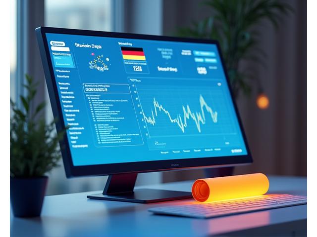 Modern digital interface displaying legal compliance dashboard with German and EU flags